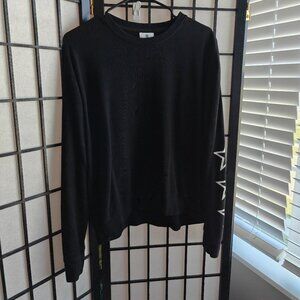 Sundry Emo Goth Black Long Sleeve Shirt Pullover White Stars - Size 1 (Small)